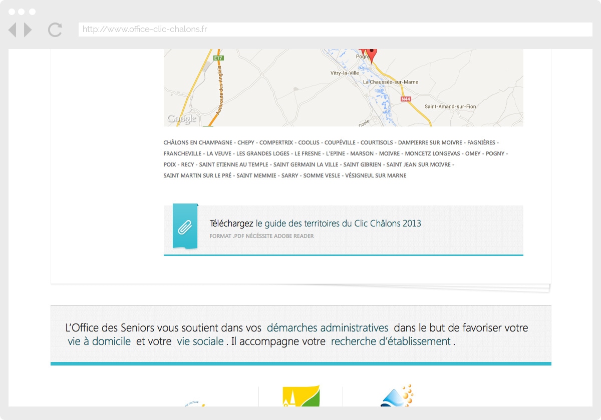 Ecran 3 du site Office des Seniors