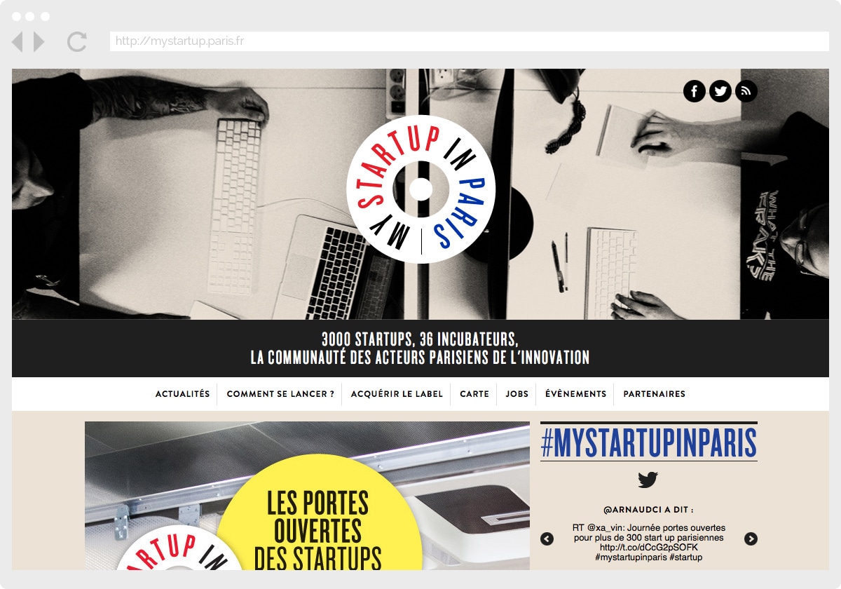 Ecran 1 du site My Startup in Paris