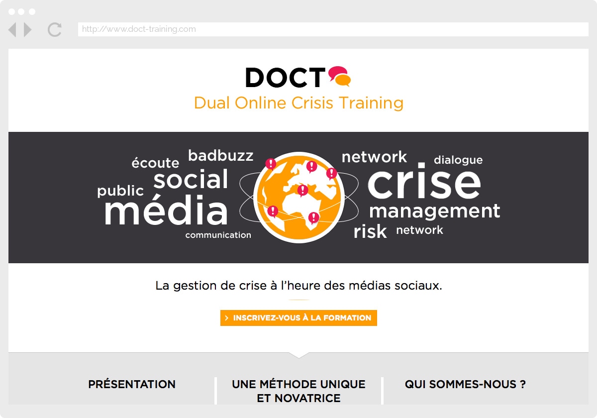 Ecran 1 du site DOCT