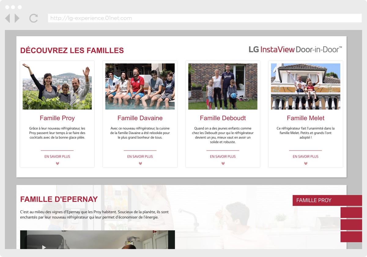 Ecran 2 du site LG Experience