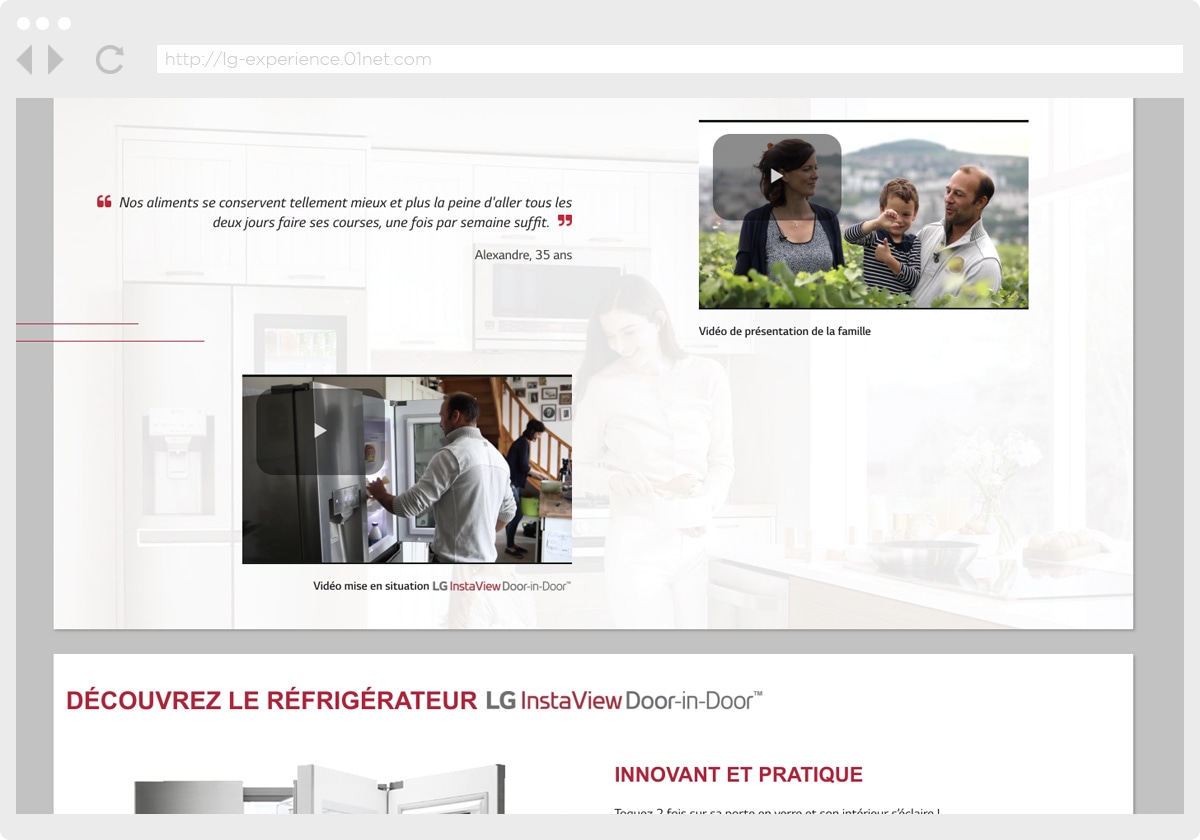 Ecran 3 du site LG Experience