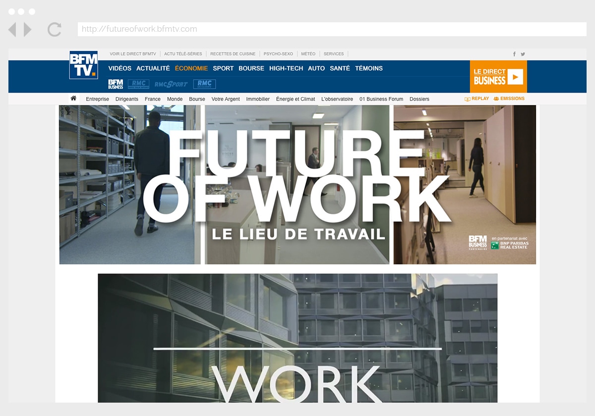 Ecran 1 du site Future Of Work