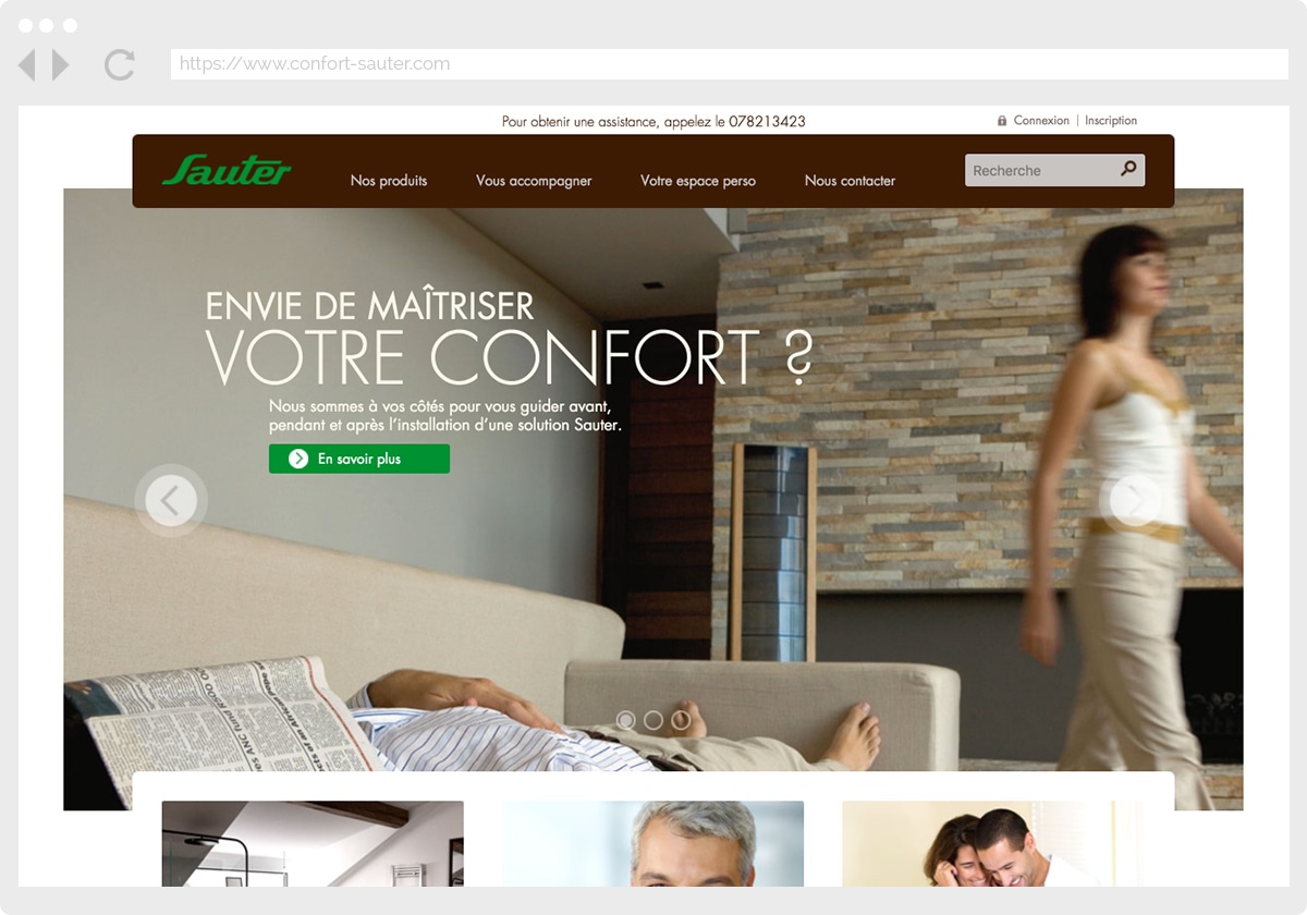 Ecran 1 du site Sauter Confort