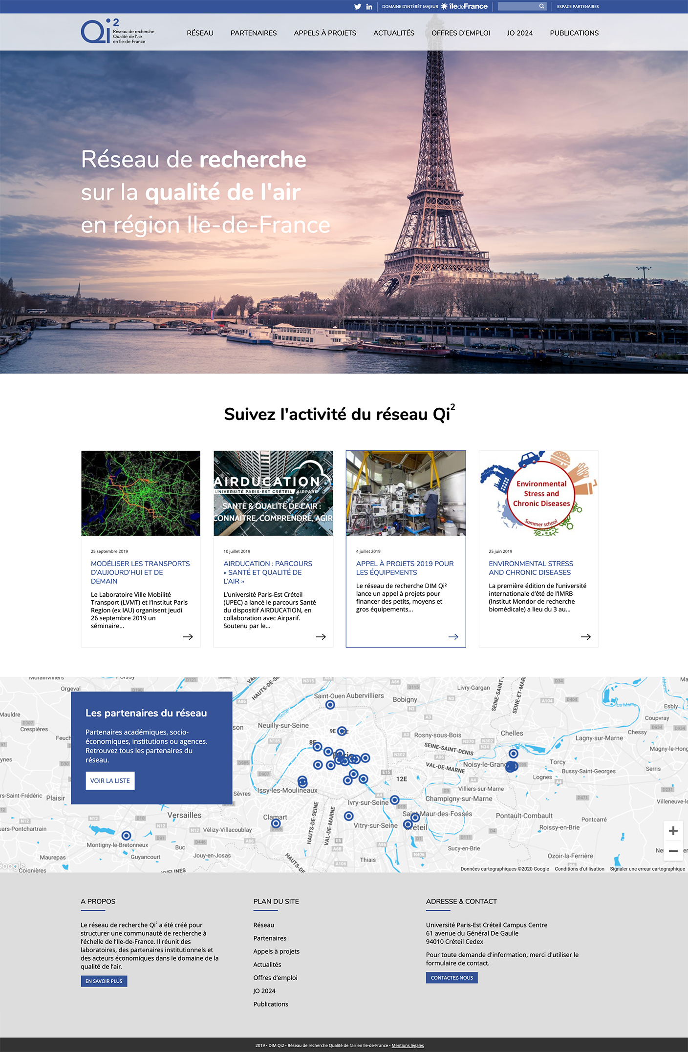Ecran 1 du site Réseau Qi2