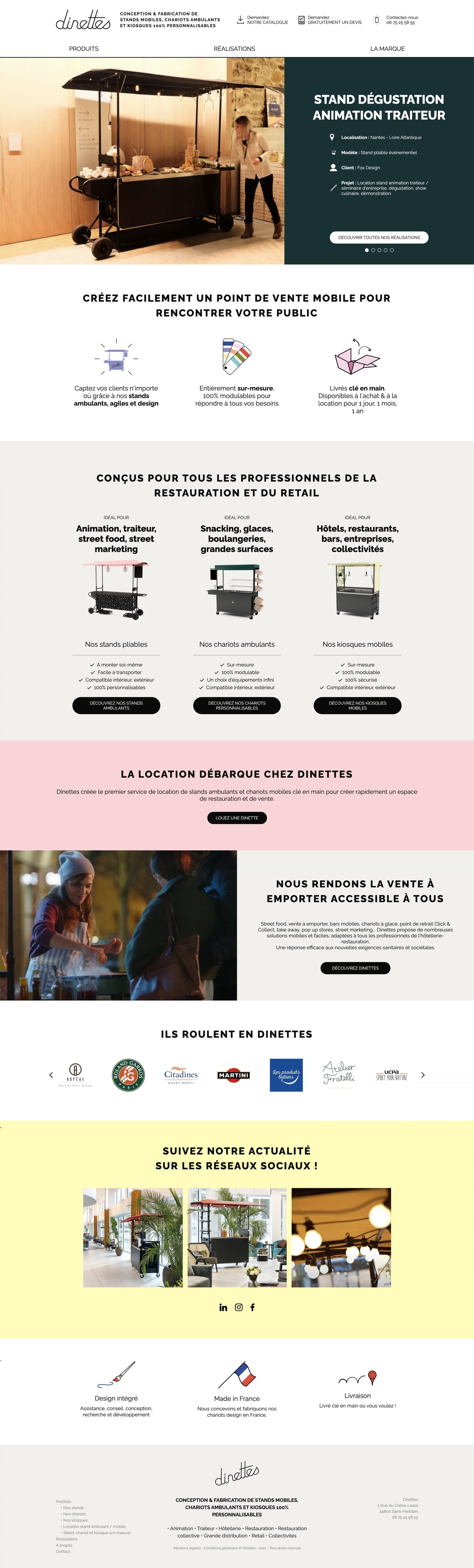 Ecran 1 du site Dinettes