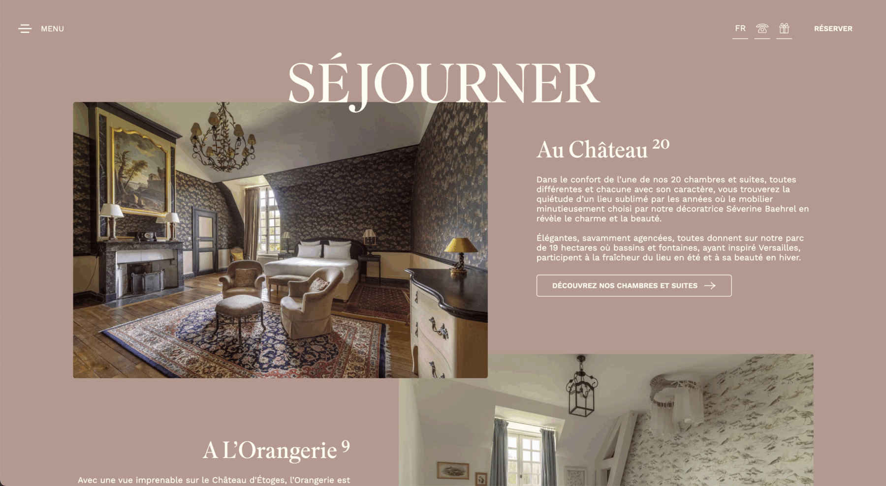 Ecran 1 du site Château d’Etoges