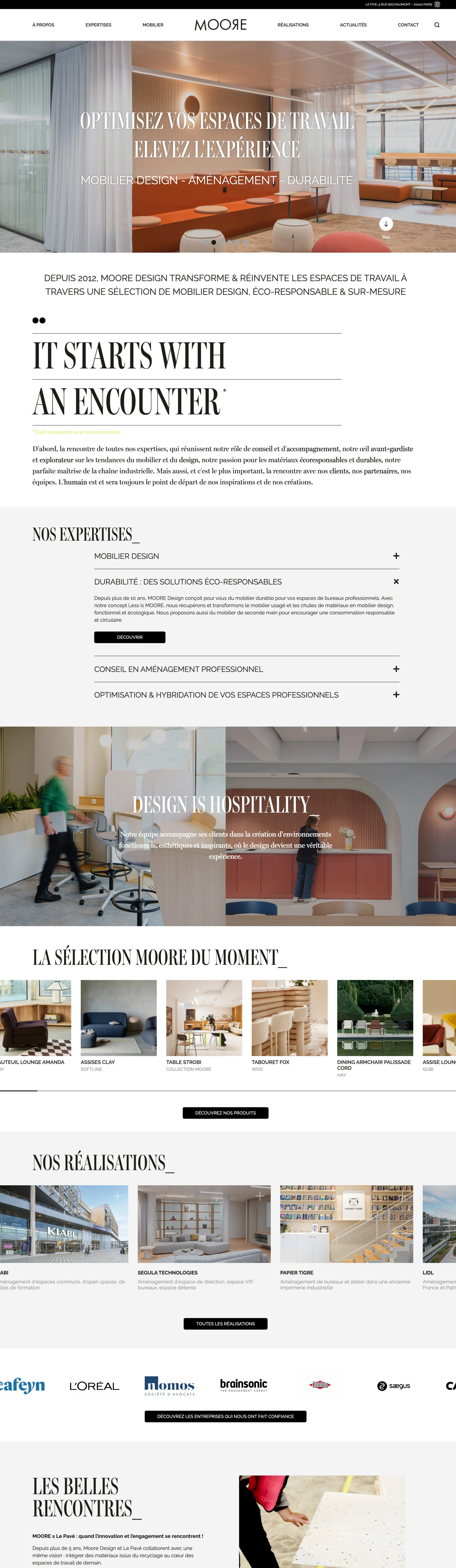 Ecran 1 du site Moore